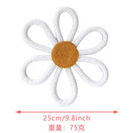 décoration murale corde tressée motif floral blanc jaune marron créative artisanale chambre salon 25cm