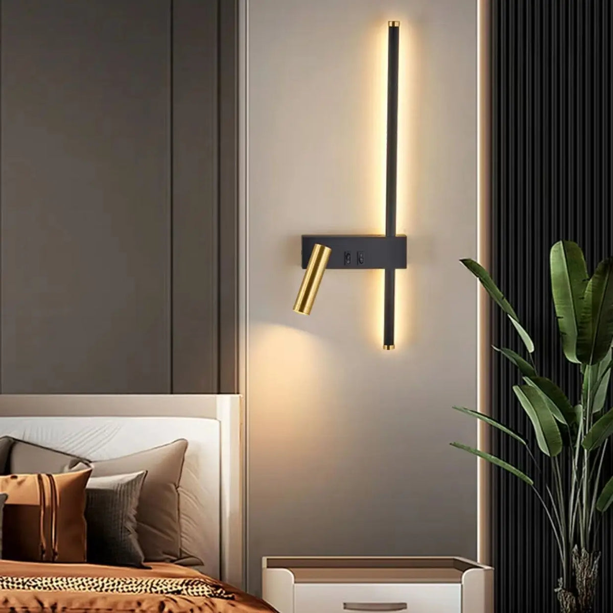 lampe murale moderne minimaliste rotation interrupteur mural protection yeux chambre salon étude