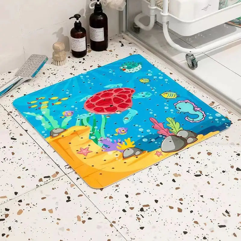 tapis bain marin dessin animé poissons méduses coraux adhésifs antidérapants salle bain enfants adultes