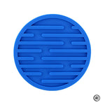 sous verres ronds silicone adhésif moderne noir bleu rouge vert jaune rayures horizontales opaques