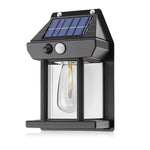 lampe solaire murale noire moderne panneau solaire ampoule led filament détecteur lumière extérieure résistante