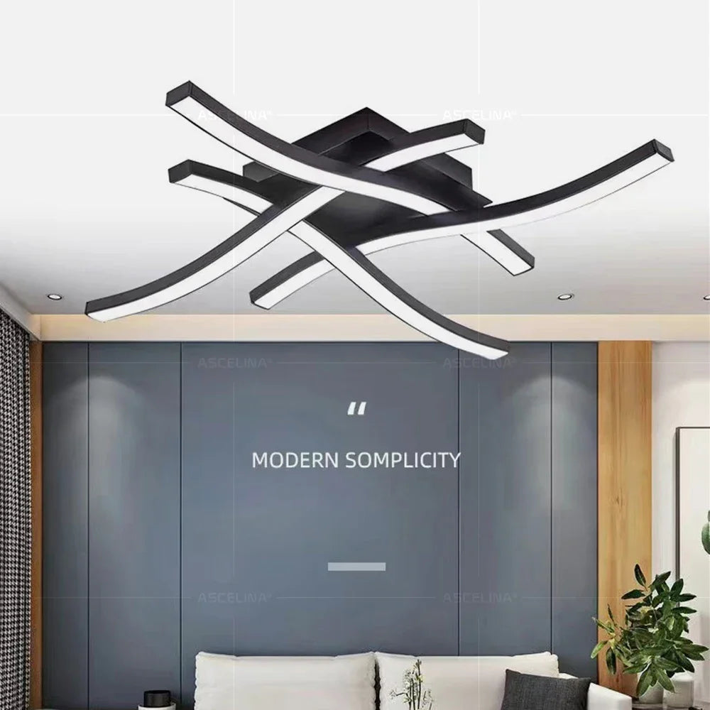 plafonnier moderne led noir blanc abstrait minimaliste éclairage quotidien