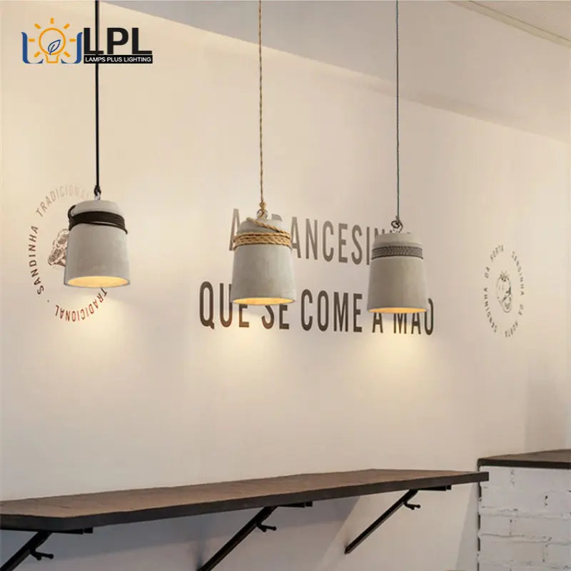 Suspension lumineuse moderne gris cordelette douille e27 industrielle chambre restaurant salon