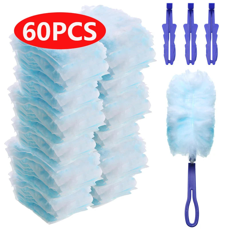 brosse poussière bleu clair douce moderne poignée 60 pièces remplacement 28cm longueur