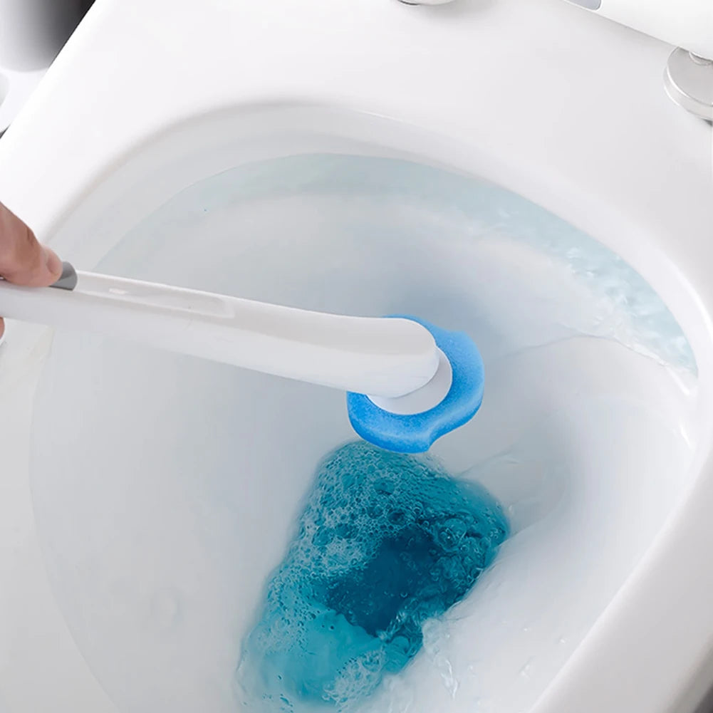 brosse toilette jetable 32 têtes remplacement moderne blanc bleu rond souple opaquet