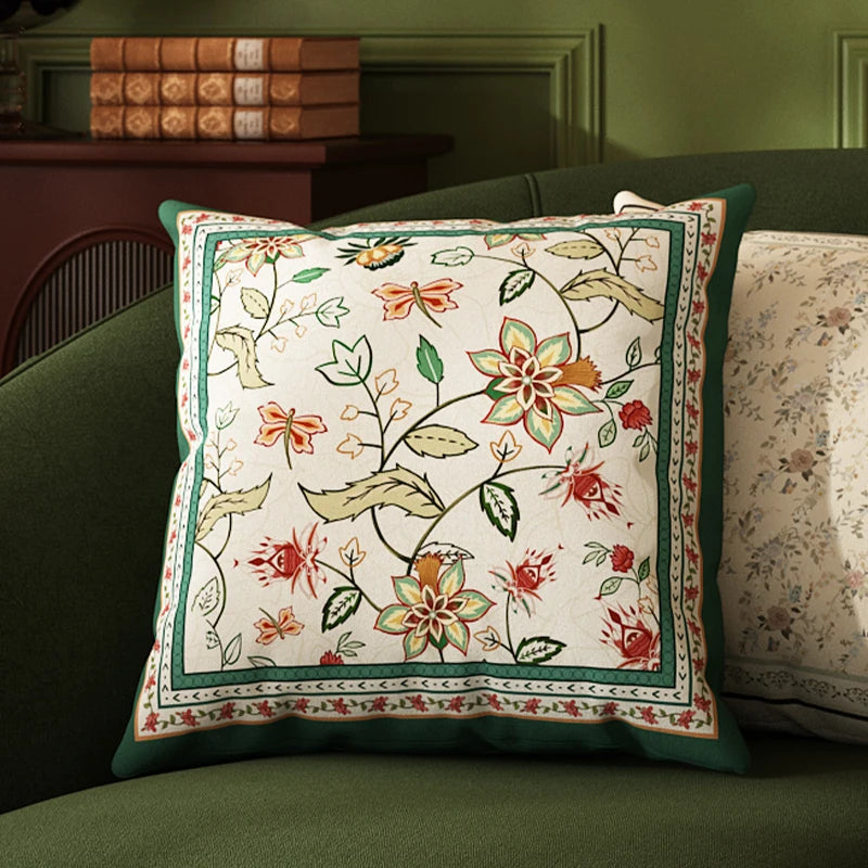 housse coussin motif floral peluche carré décoration maison lit salon voiture chambre coucher