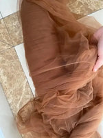 tissu tulle marron clair marron foncé beige clair moderne translucide nylon rapide respirant cérémonie