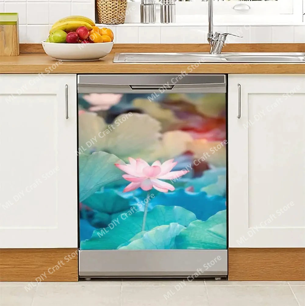 Autocollant mural floral blanc et or pour cuisine