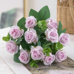 Bouquet artificiel roses feuilles eucalyptus decoration mariage anniversaire intérieurextérieur classique festive
