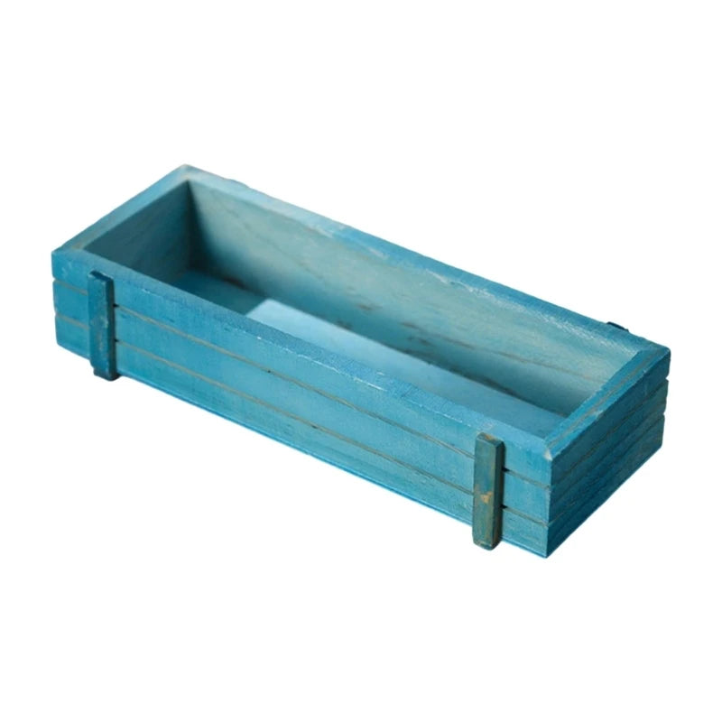 bac fleurs bois naturel vert noir bleu moderne rustique plante artificielle gravier