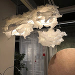 abat jour nuage blanc moderne suspension décoration chambre semi transparent