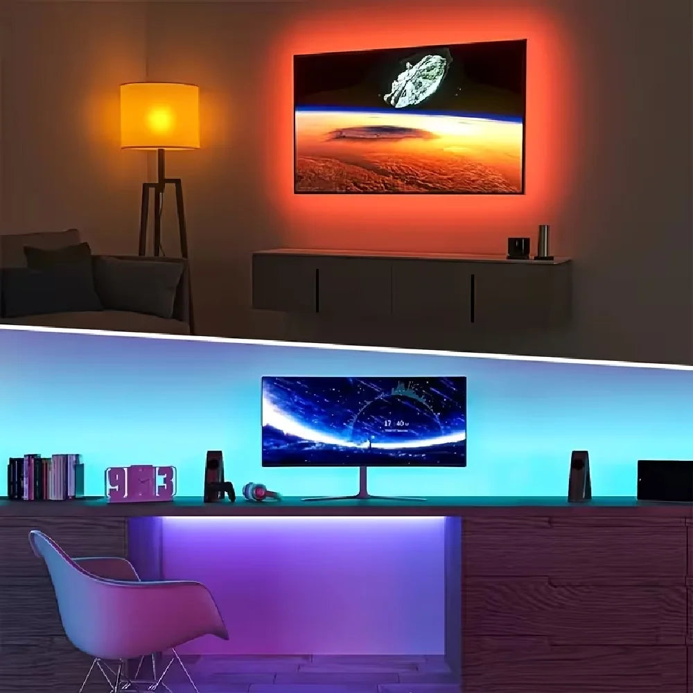 ruban led multicolore adhésif découpable moderne télécommande batterie sèche