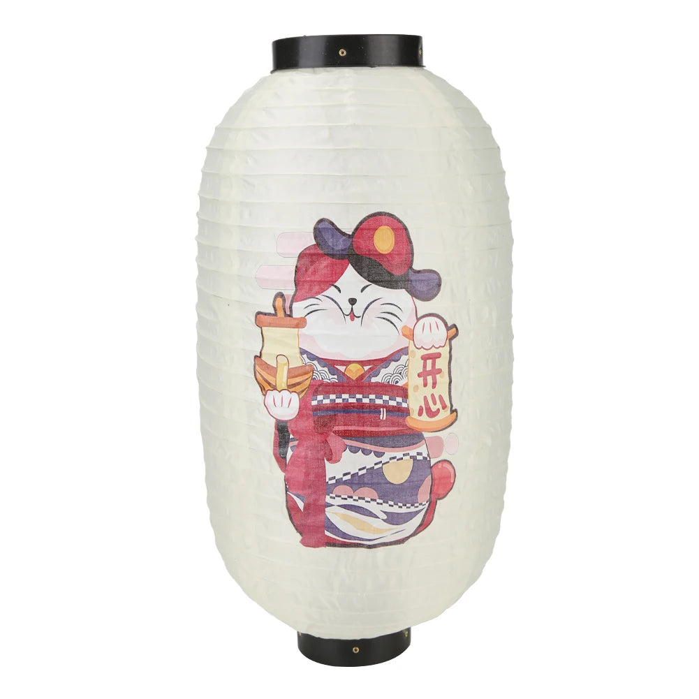 lanterne japonaise traditionnelle suspendue tissu blanc rouge décoration fête mariage intérieur extérieur