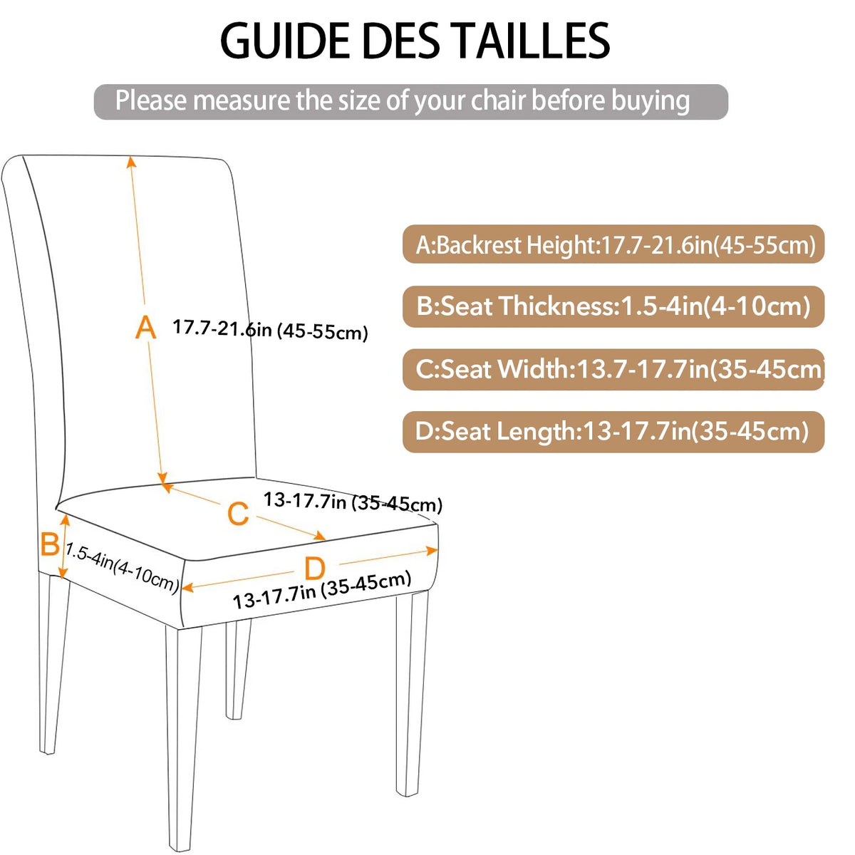 Housse chaise moderne imprimée feuilles beige clair élasthanne polyester universelle mariage banquet