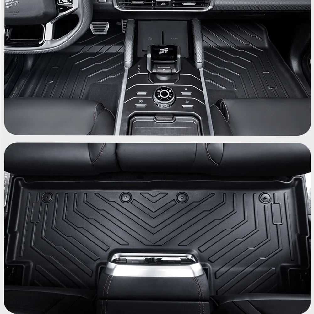 tapis sol voiture noir rayures diagonales surface rugueuse moderne clips fixation résistant anti dérapant