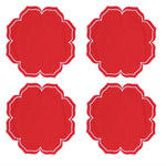 serviettes table coton bordure brodée décoration Noël mariage table repas maison