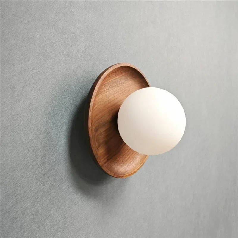 lampes murales modernes minimaliste bois marron foncé éclairage quotidien led fixées mur transparentes