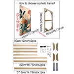cadre photo bois moderne toile abstraite multicolore fixations 45cm 35cm 40cm