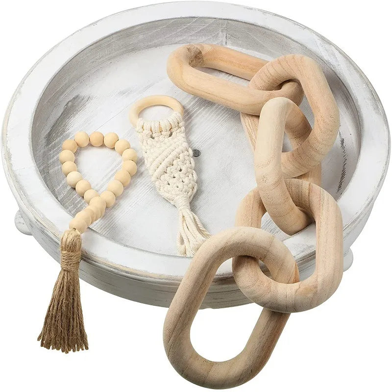 décoration moderne chaîne bois nœuds couleurs variées minimaliste