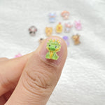 bijoux ongles animaux mignons résine cartoon grenouille rat chien singe vert bleu jaune rose