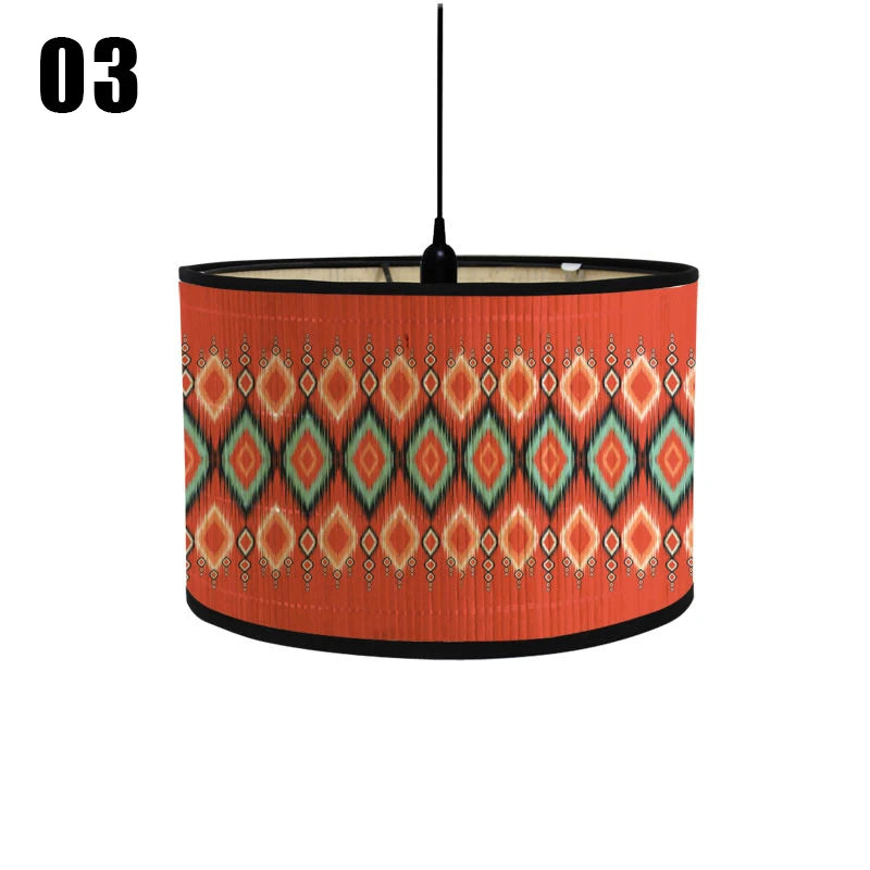 abat jour moderne fleur feuille tissu bambou ethnique floral opacité