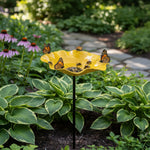 bassin oiseaux rouge jaune bleu forme fleur métal moderneextérieur jardinDecorationPapillonsAbeilles