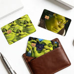 autocollants protection cartes bancaires face monstre vert shrek résistants rayures set pièces moderne illustratif