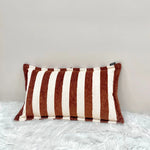 housses coussin polyester rayées beige marron modernes adhésives lit dimension 30x50cm 45x45cm decoration interieur