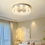 plafonnier led cristal verre moderne blanc doré 80cm chambre salon