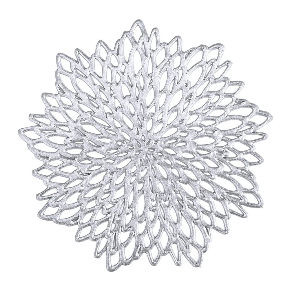 placemats or argent floral ajouré moderne élégants cuisine décoration table événements