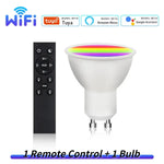 ampoule led wifi 5w 7w 9w gu10 projecteur blanc moderne télécommande application mobile