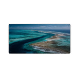 tapis souris personnalisable île eaux turquoises moderne bleu vert noir