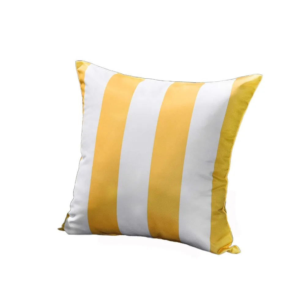 housse coussin extérieur imperméable polyester coton moderne rayées beige gris noir rouge jaune vert