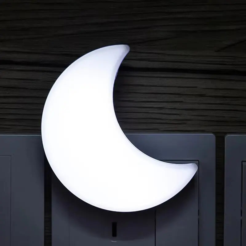 veilleuse lune forme croissant jaune blanc rose opalescente enfantine décoration chambre salon lumière led