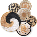 assiette décorative ethnique boho chic motif zigzag couleur naturelle mur cuisine salon maison rustique