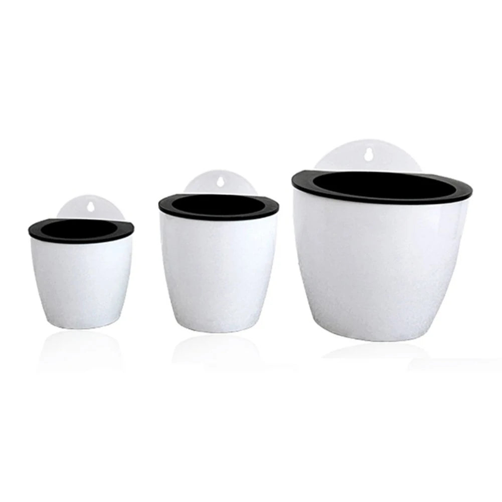 pots plantes modernes blancs noirs grille drainage mur hydroponique