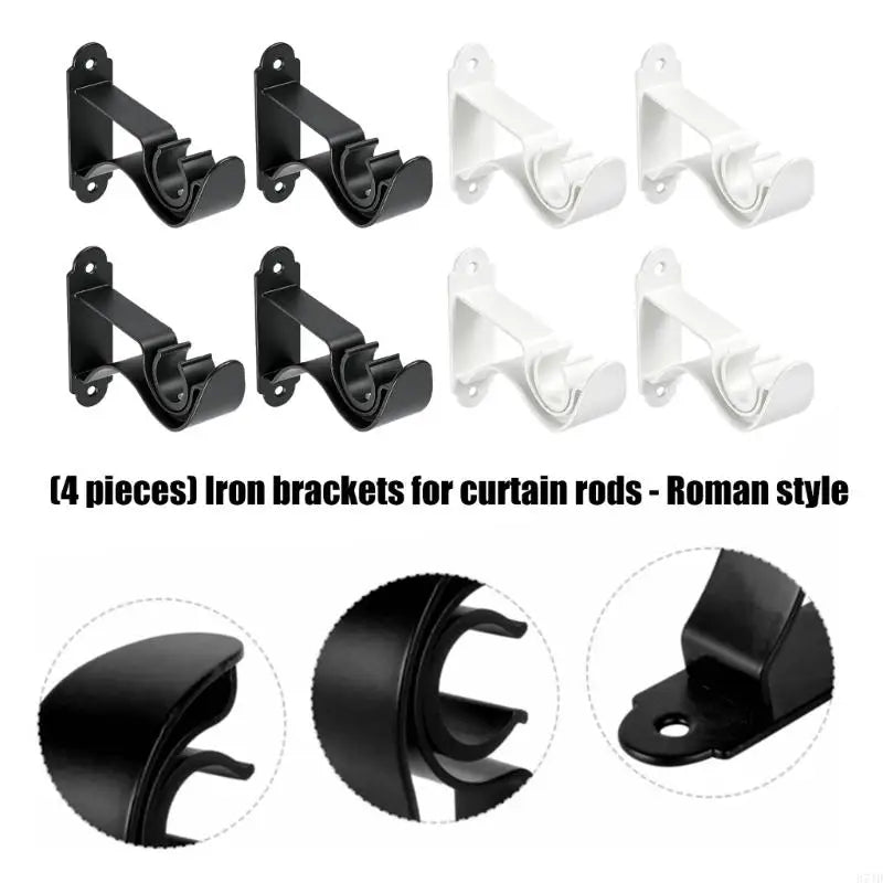 supports rideau fer noir blanc modernes tringle 22 28mm