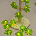 guirlande lumineuse led feuilles vertes jaunes éclairage décoratif festif camping extérieur intérieur 150cm 10led