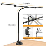 lampe led noir moderne flexible bras ajustable clip facile contrôle tactile