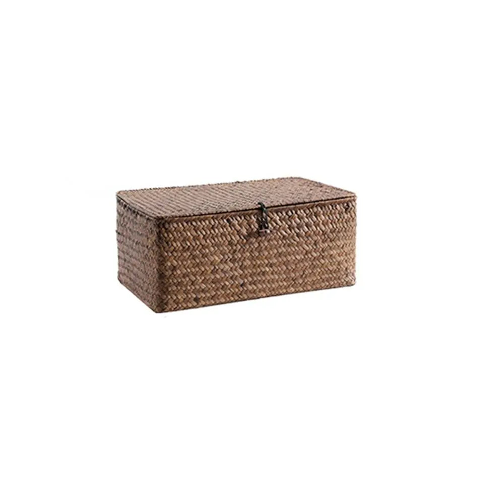 coffre provisions réutilisable osier couleur brun clair rustique respectueux environnement utilisation multiple articles divers
