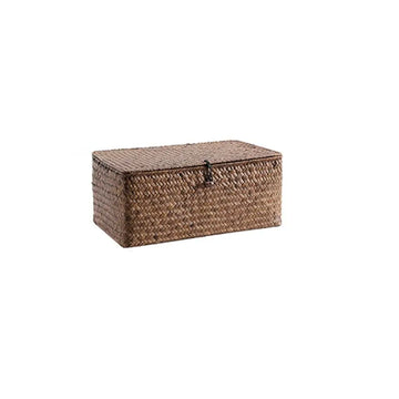 coffre provisions réutilisable osier couleur brun clair rustique respectueux environnement utilisation multiple articles divers