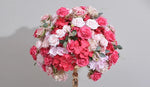 décoration mariage bouquet fleurs artificielles roses hortensias classique intérieur 60cm blanc violet