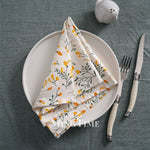 serviettes table multicolores fleurs fruits coton réutilisables moderne floral annuel doré maison fête repas