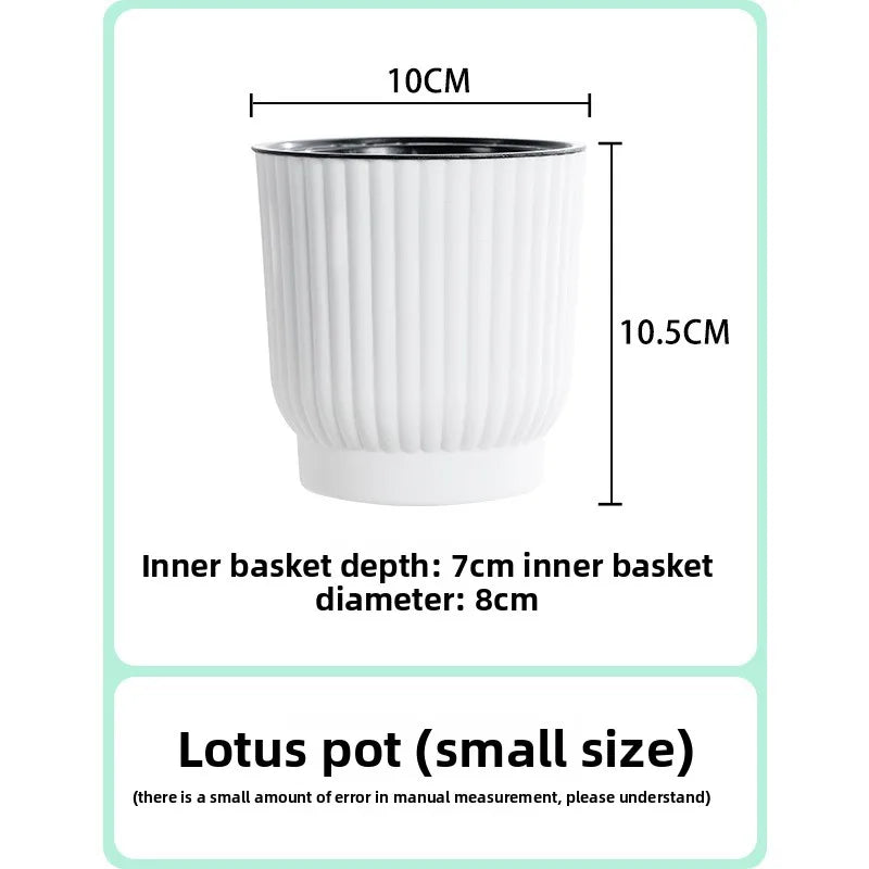 pots fleurs modernes résine blanc rayures verticaux hydroponiques plante verte autoarrosage personnes paresseuses