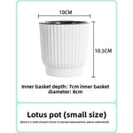 pots fleurs modernes résine blanc rayures verticaux hydroponiques plante verte autoarrosage personnes paresseuses