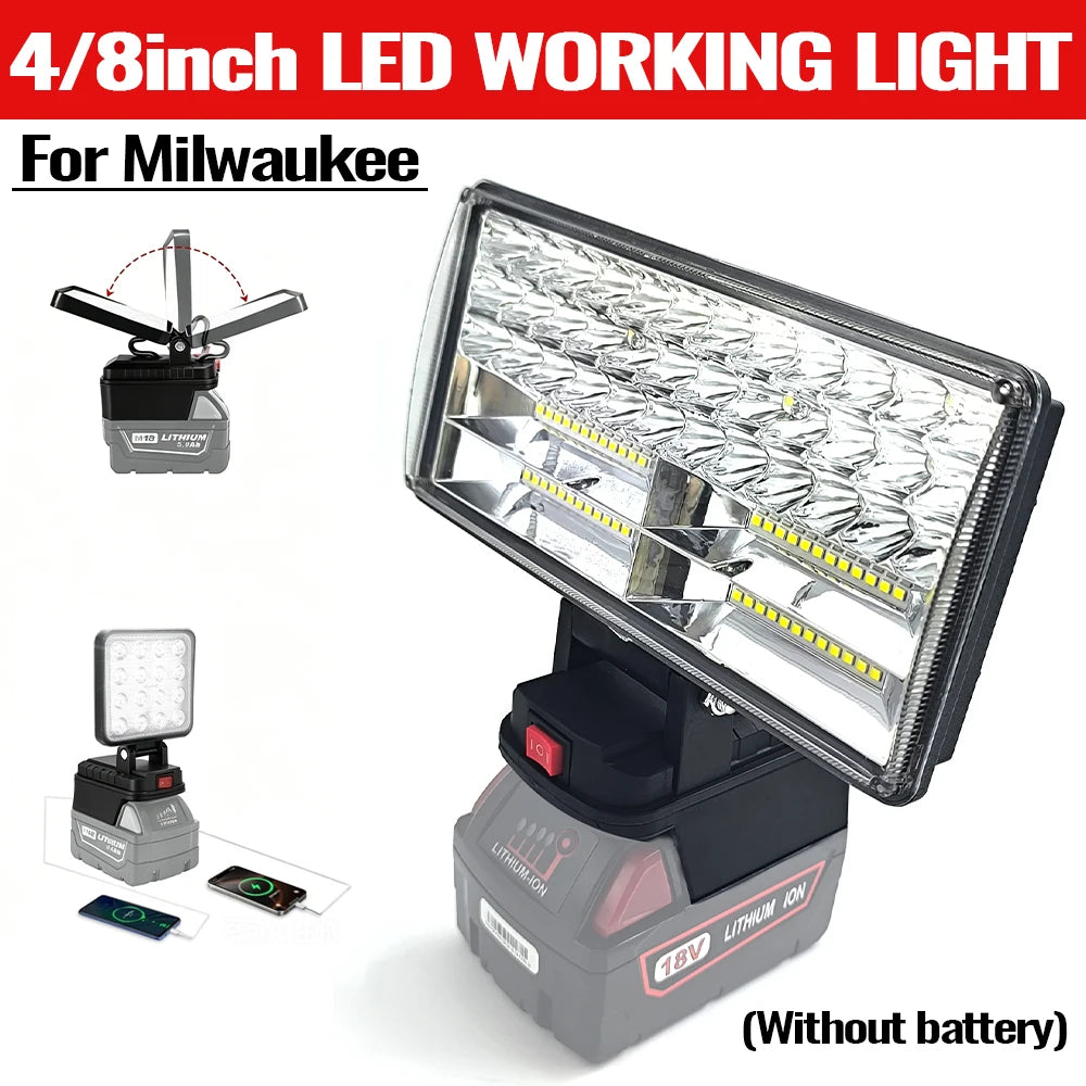 lampe travail led portable rechargeable clips usb rotative étanche moderne noire aluminium