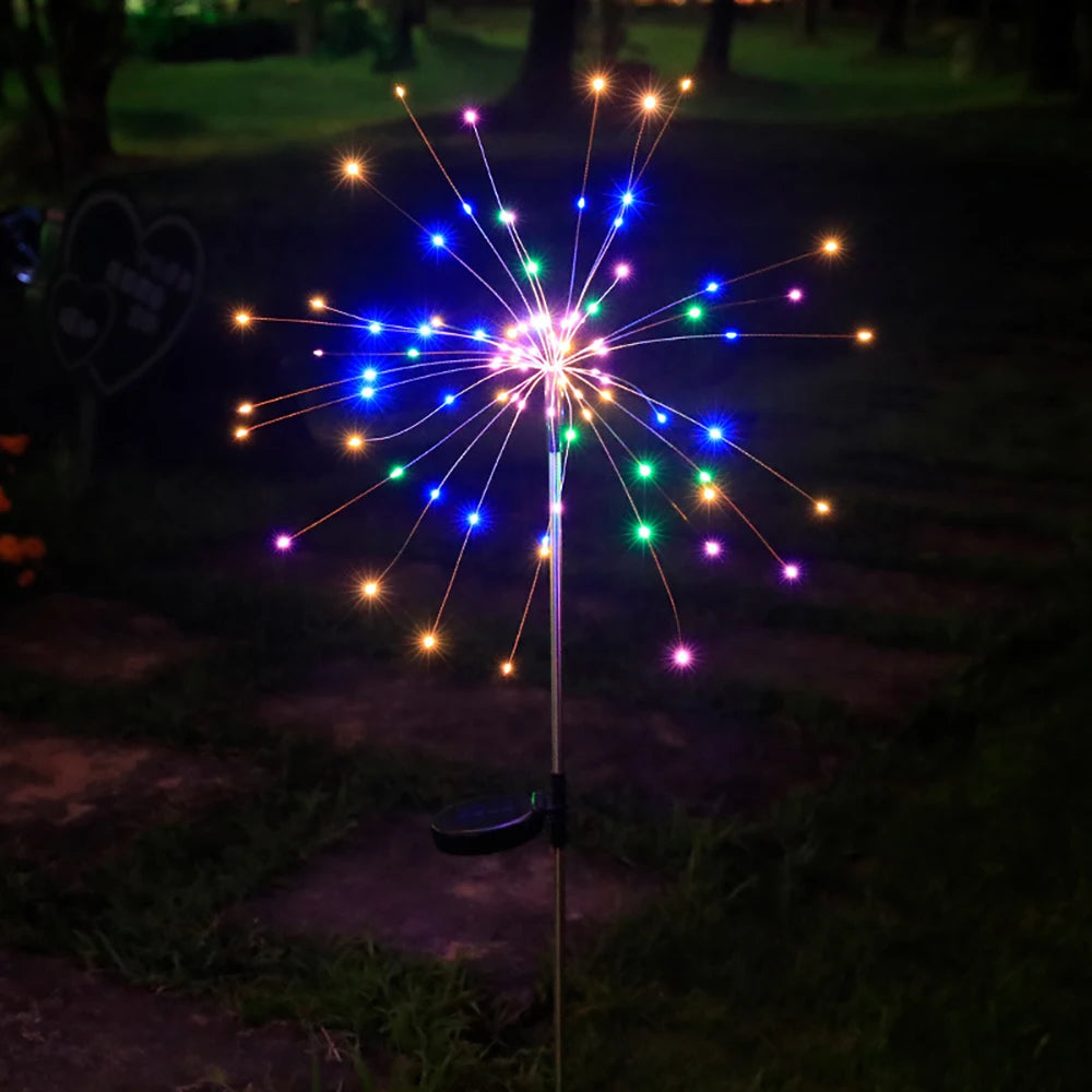décoration solaire multicolore feu d'artifice modes éclairage moderne extérieure festive mariage noël