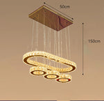 suspension lumineuse moderne or transparent strass rc dimmable 249 2000lm 90 260v
