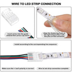 connecteur ruban led transparent 12v 24v ip65 broches clips fixation
