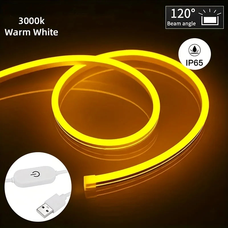ruban led flexible blanc interrupteur tactile guide luminosité moderne minimaliste
